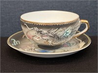 Vintage Japanese Dragonware Cup & Saucer