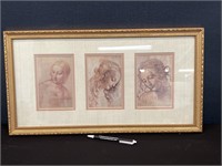 Gold Framed Print of 3 Ladies