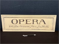 Decorative Wood Opera Sign