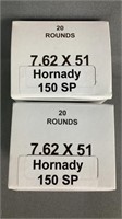 (2x) 20rnds Reloaded Hornady tip 7.62x51 SP