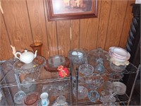 Contents of glassware on uppers shelves