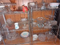 Contents of glassware on middle shelves