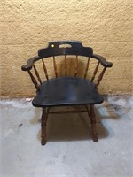 Spindle back hardwood chair