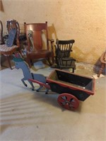 Outdoor cart and horse wooden