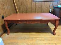 Red solid wood coffee table