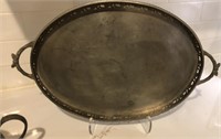 Dutch Pewter Serving Tray 14.5”x11”, Stamped Real