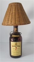Seagram's 7 Crown Bottle Lamp. Measures 18" Tall.