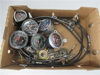 Box Lot Loaded with Vintage Bicycle Speedometers