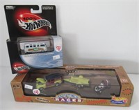 (2) Diecast Car Sets Including Racecar, Woodie