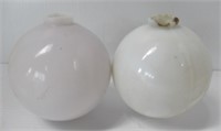 (2) Vintage Milk Glass Lightening Rod Globes.