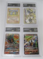 Group of (4) Graded Pokémon Cards.