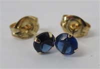 Lab Created Blue Sapphire Earrings.