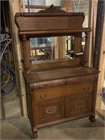 Antique English Tiger Oak Buffet / Sideboard