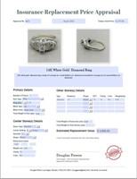 14KT WHITE GOLD .48CTS DIAMOND RING FEATURES