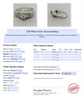 14KT WHITE GOLD .48CTS DIAMOND RING FEATURES
