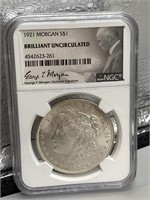 1921 Silver Morgan Dollar Brilliant Uncirculated