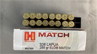16 Rnds .338 Lapua Magnum Hornady Match .338 Lapua