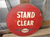 PORC. 42IN ESSO DS STAND CLEAR SIGN