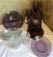 Princess House Fantasia Amethyst & Clear Dishes