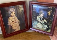 Pair Victorian “Little Girl” Framed Art Prints