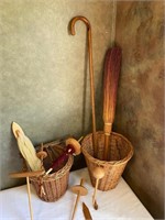 Asst. Wood Ware Spindles, Cane, Wicker Baskets