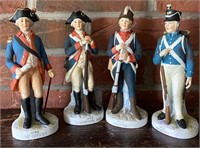 4 Vtg Lefton Revolutionary War Figurines