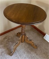 22” Round Antique Wood Table