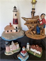 Maritime Lighthouse & Boatbuilder Figures