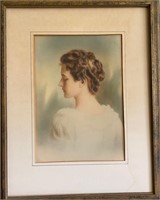 Framed Victorian Print, Female Study - Very Lovel!
