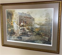 Signed, Framed Nantucket Lithograph by C. Robert.