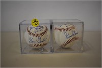 2 Autographed Baseballs Gene Gerber