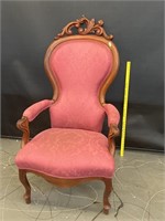 1800's Carved Finial High Back Chair