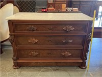 Antique Marble Top  Chest of Drawers