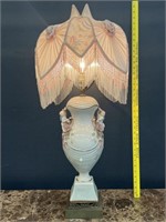 Porcelain Cherubs Glass Beaded Lamp Shade