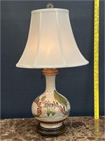 Vintage Japanese Hand Painted Porcelain Lamp