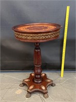 Antique Round Inlaid Clawfoot Cameo Table