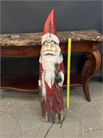 Vintage Santa Carved From Tree Trunk 46 1/2"