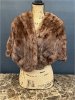 1940's Chocolate Brown Mink Stole Wrap