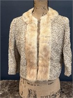 1930's Madamoiselle Furs Jacket W/ Mink Collar MED