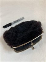 Vintage Black Fox Fur Clutch