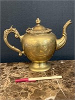 Antique Solid Brass Teapot