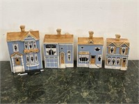 Vintage 4 Piece House Canister Set