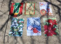 lot Christmas mini flags and stand