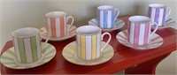 Set 6 “Classic” Coffee & Tea Mini Mugs w/ Saucers