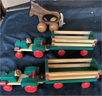 2 New Wooden Truck sToy & Pony Back Massager