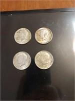 4 1964 Kennedy silver halves