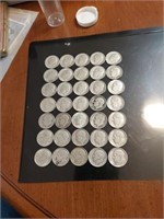 35 silver dimes 1940s through 64
