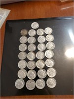 29 silver dimes 1940s through 1964
