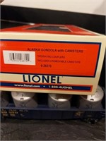 O GAUGE Lionel 6-26370 gondola w/canisters