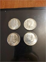 4 Kennedy silver halves 1D
